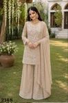 Paral By Mrudangi Gerogette Embroidery Work Plazzo Suits